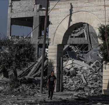 Pamje të Qendrës Kulturore Ortodokse të shkatërruar nga Izraeli në Gaza