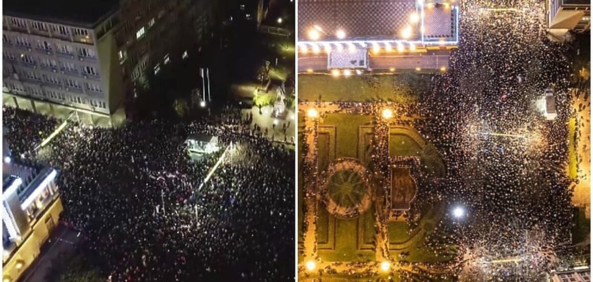 Fotografitë ajrore mohojnë numrin e manifestuesve: Presidenti i Serbisë raporton 2490, por pamjet tregojnë ndryshe