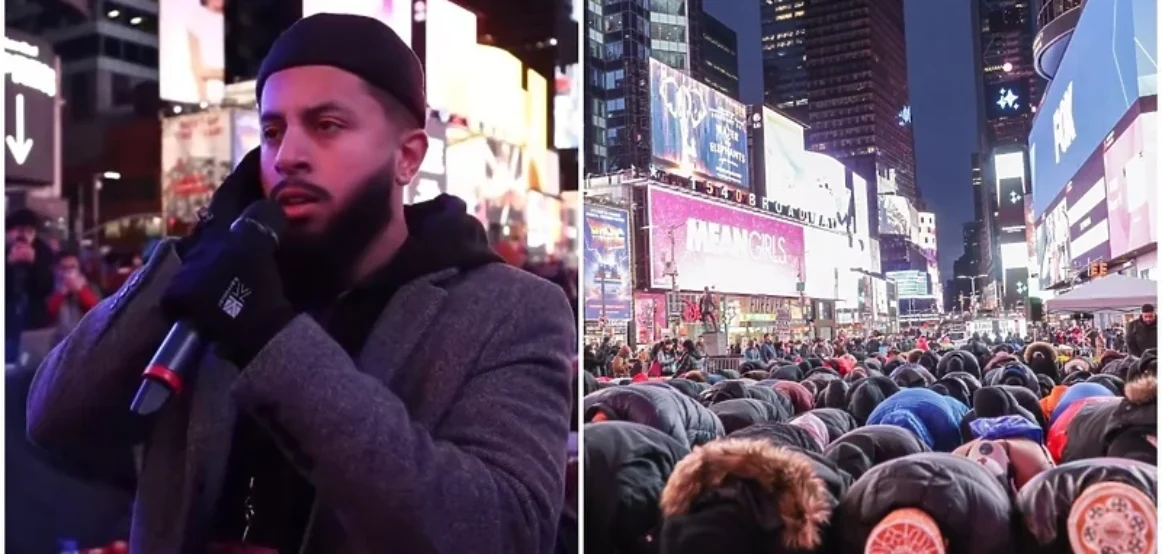 SHBA, muslimanët falin namazin e parë të teravisë në sheshin “Times” në New York