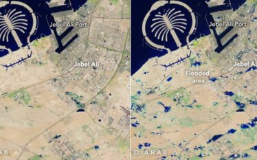 Para dhe pas, imazhet satelitore që tregojnë përmbytjet në Dubai