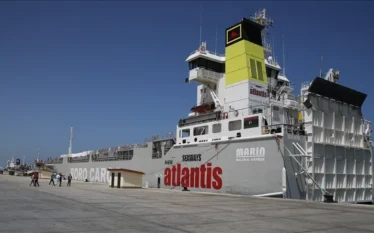 Anija e 9-të me ndihma nga Türkiye për Gazën ankorohet…