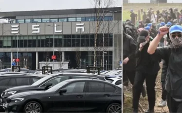 Qindra protestues u përpoqën të hynin në fabrikën e Tesla…