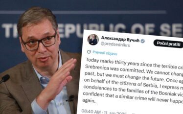 Vuçiç i shprehu ngushëllimet familjeve të viktimave të Srebrenicës.