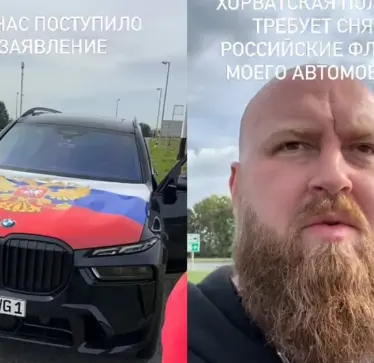 Një rus gjobitet me 700 euro në Kroaci për flamurin dhe simbolet në makinë