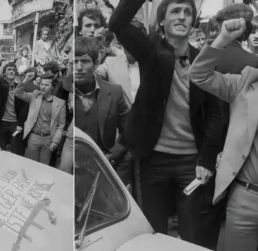 Fotografi e rrallë e Bardhosh Gërvallës në demonstratën e vitit 1981 në Zvicër