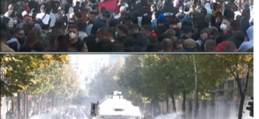 Përplasje e dhunshme mes policisë dhe protestuesve në Tiranë
